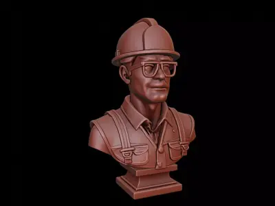 Engineer Bust 3D print model