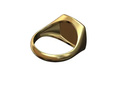 Engravable Stepped Square signet ring 3D print model