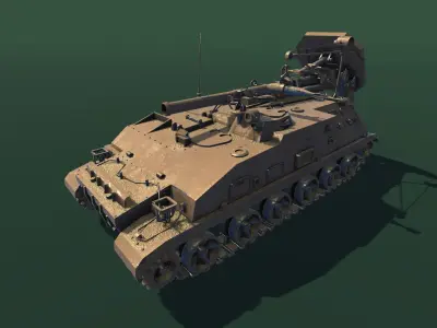 Self-propelled Mortar Low-poly 3D model