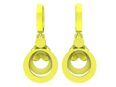 A6744 Luxury Korean Style Diamond Drop Hoop Earrings 3D print model