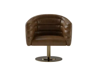 Aparejo Leather Swivel Base Chair 3D model