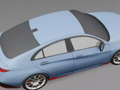 3D Model Hyundai Elantra 2021 Low Poly Car PBR Blender  Low-poly 3D model