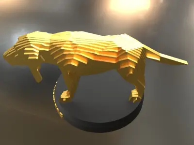 Parametric Asia Basset Hound Dog Low-poly 3D model