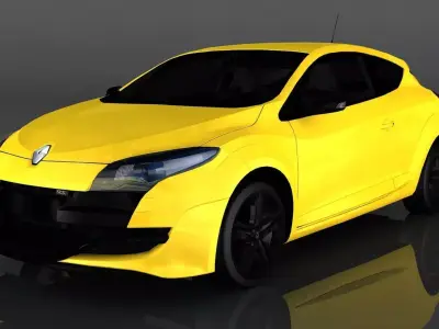 Renault Megane Coupe 2009 Low-poly 3D model