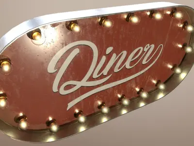 The American sign Diner 3D model