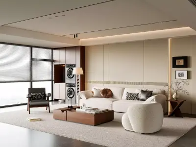 Modern living room 3D model  3D model