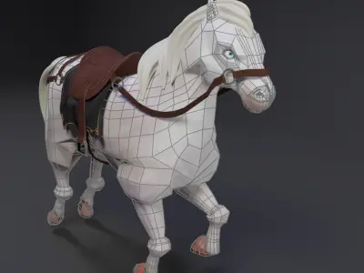 Cartoon Horse Low-poly 3D model purchase