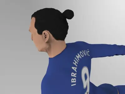 Zlatan Ibrahimovic full figurine textured 3D print model