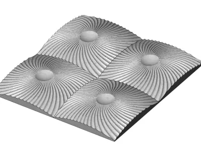 Spiral pattern panel or tile 3D print model