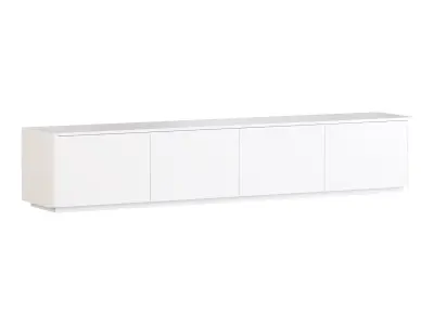 Stylish White TV Stand in Wood 3D model