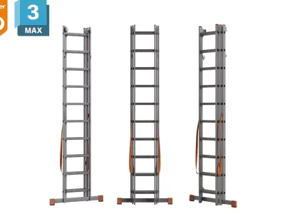 Aluminum Extension Ladder Free low-poly 3D model