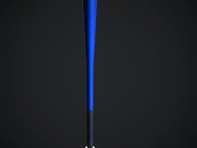 Metal baseball bat  Low-poly 3D model