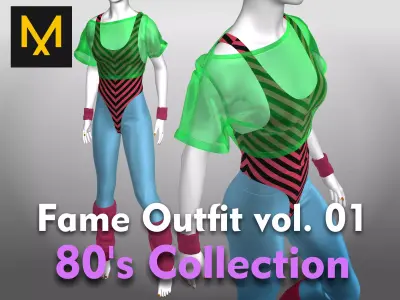 Fame Outfit vol 01 80s Collection 3D model
