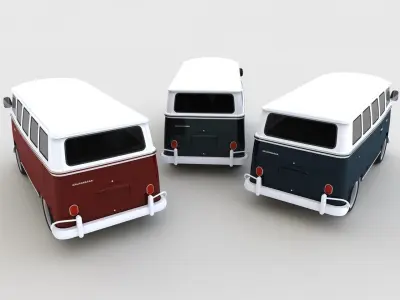 Volkswagen T1 Deluxe Bus 3D Model 3D model