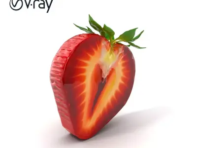 Strawberry Crosssection Realistic Detail Model Pack Low-poly 3D model