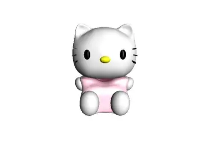 Hello Kitty With Hair Band Low-poly 3D model