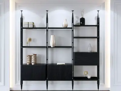 Black bookcase 3D model