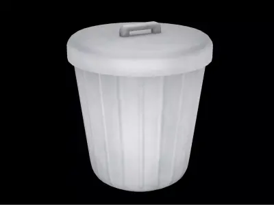 Metal Trash Can Free low-poly 3D model