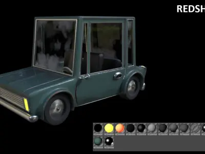 Cartoon Car 3D model 34