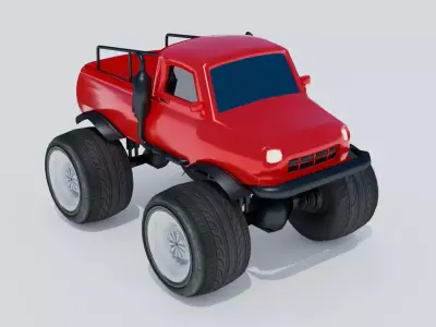 Monster Truck Low-poly 3D model