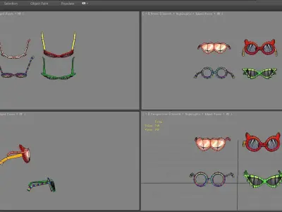 Cartoon glasses for ladies Low-poly 3D model