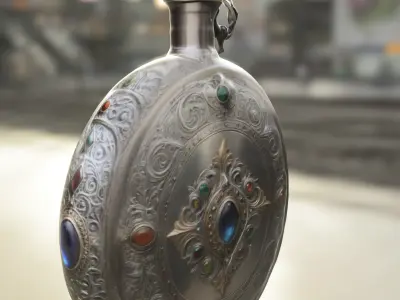 Ancient Gem Encrusted Flask 3D model