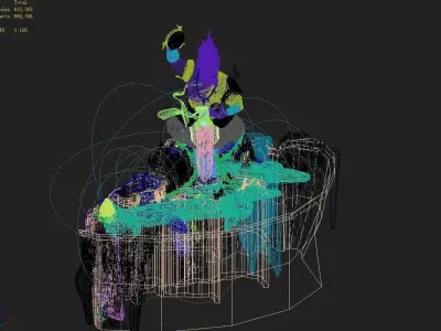 Stone Town Demon Cave - Mountain - Stone Sculpture 01 3D model