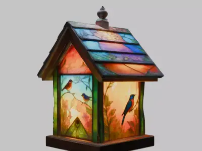 Detailed Birdhouse 3D Model Low-poly 3D model