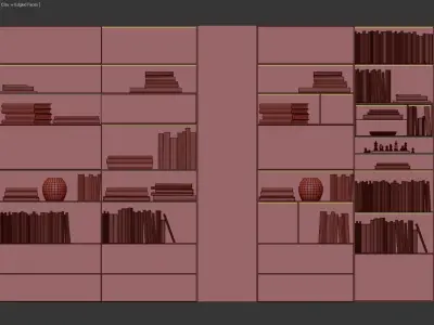 Modern Bookshelf Low-poly 3D model