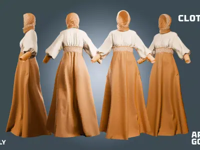 arabian gown - clothyfic outfit Low-poly 3D model