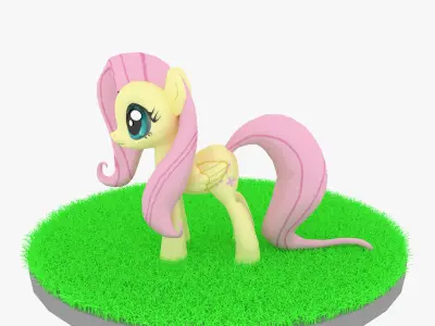 Cartoon Pony Rigged Low-poly 3D model