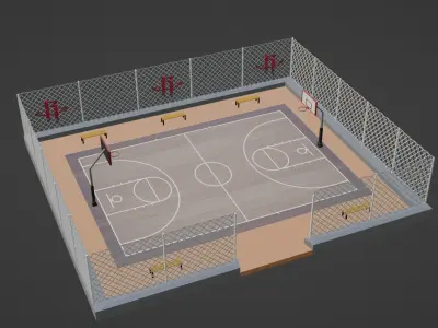 Basketball Stadium - Houston Rockets Low-poly 3D model