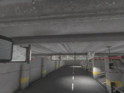 Parking Garage Low-poly 3D model