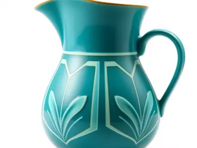 Art Deco Teal Jug model pack Low-poly 3D model