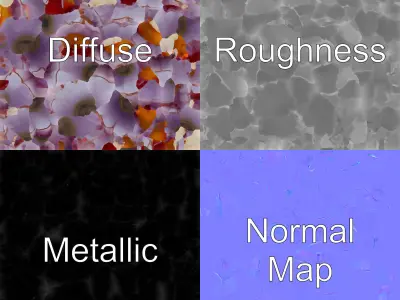 Lavender Ceramic Plate with Meringue Desserts model pack Low-poly 3D model