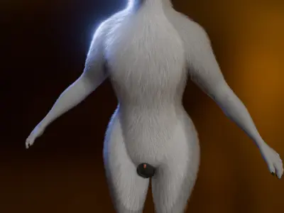 Kovu Anthro Wolf Low-poly 3D model