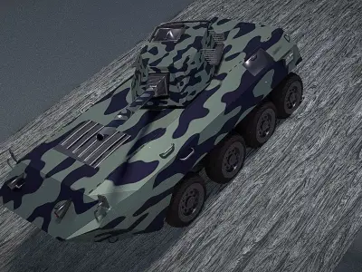 Urban AMV Armored Mortar Vehicle Urban Version 3D model