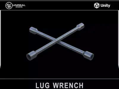 Lug Wrench Low-poly 3D model
