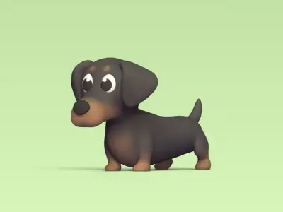Cute Dachshund 3D print model