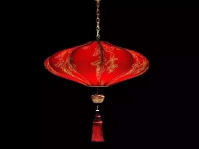 Chinese red lantern   Low-poly 3D model