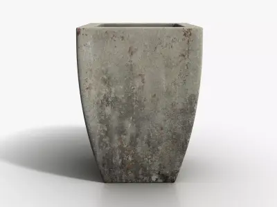 Vase Concrete Quad S Low-poly 3D model