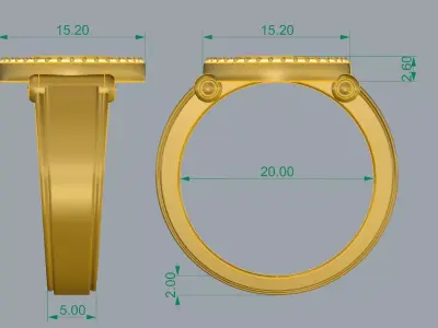 Jewelry Mens Ring Gold 3D print model