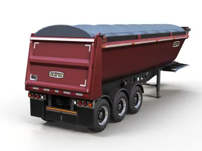 Dump trailer Low-poly 3D model