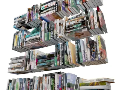 Books 150 pieces 1-3-1 Low-poly 3D model