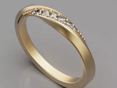 Lux ring silver gold jewelry printable 3D model 3D print model