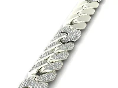 cuban chain luxury new design gold silver STL 3D model