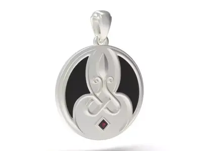 Decorative Pendant with gem 001 3D print model