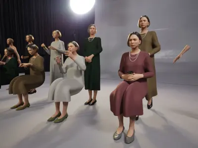 Modular Character - Asian Smart Casual Woman - FT2 Low-poly 3D model