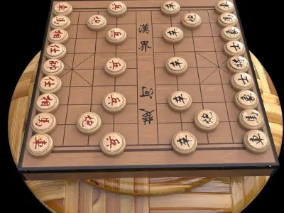 Chinese chess with display stand 3D model