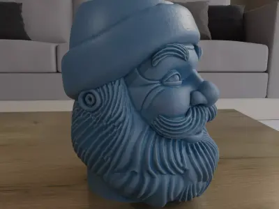 Smiling Santa Head Planter Candy Container STL 3D print model